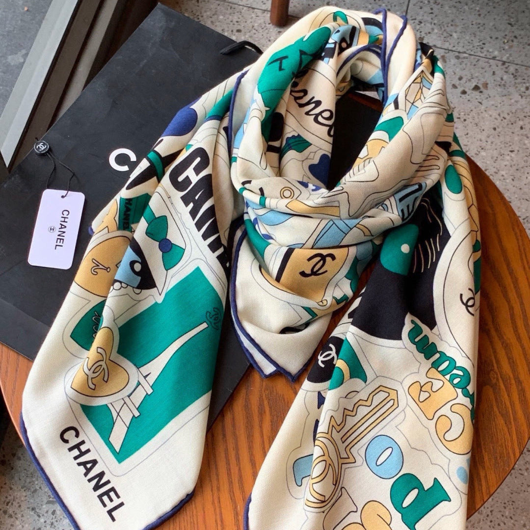 CHANEL 26S SCARF 135 IN CASHMERE AND SILK 309868