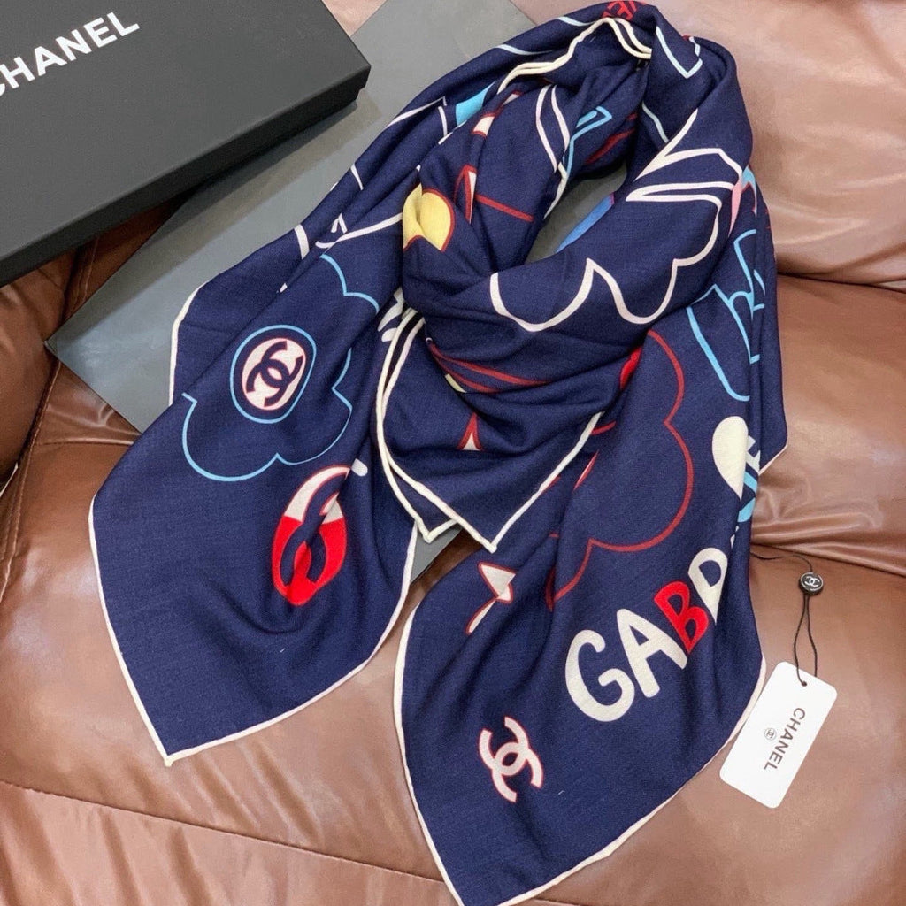 CHANEL 26S SCARF 135 IN CASHMERE AND SILK 309914