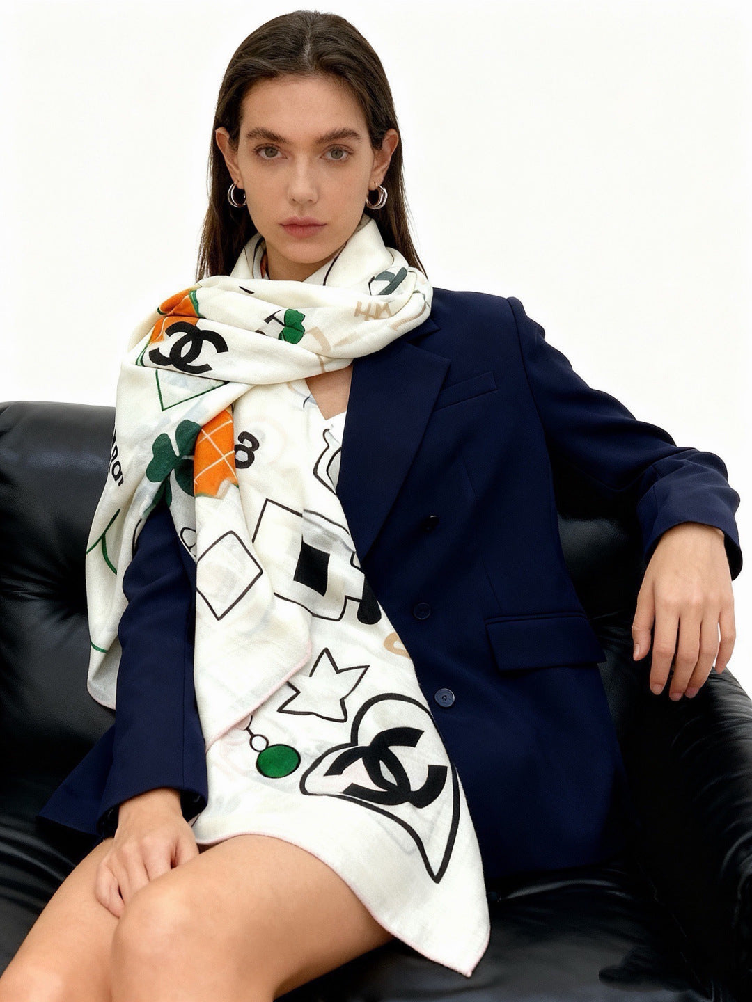 CHANEL 26S SCARF 135 IN CASHMERE AND SILK 309915