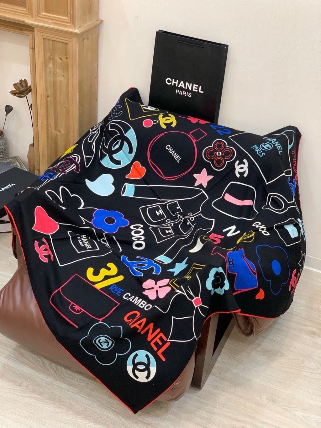 CHANEL 26S SCARF 135 IN CASHMERE AND SILK 309916