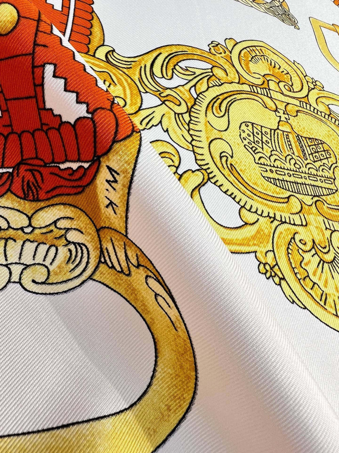 HERMES 26S PRINTED SQUARE SCARF 88 IN SILK 309940