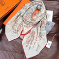 HERMES 26S PRINTED SQUARE  SCARF 135 IN SILK 311977