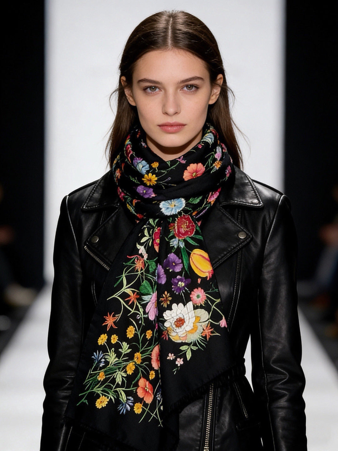 GUCCI 26S SCARF 140 IN CASHMERE AND SILK 311984