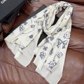 CHANEL 26S PRINTED SHAWL 200 IN SILK 313395