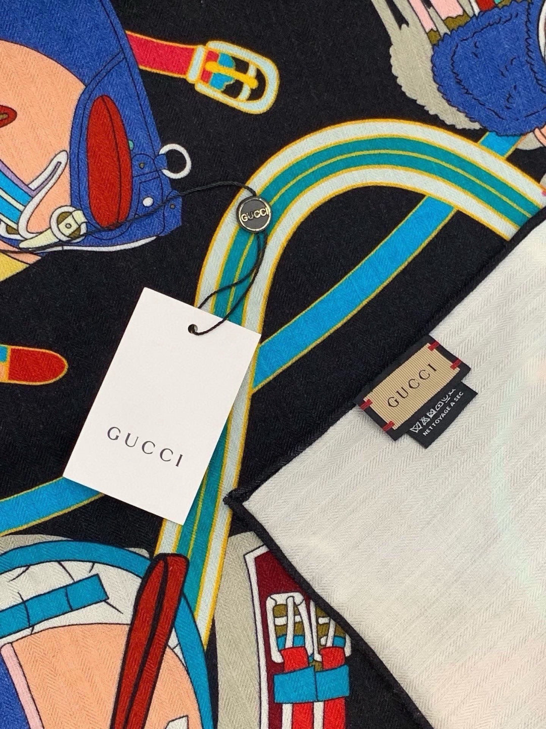 GUCCI 26S SCARF 135 IN CASHMERE AND SILK 315140