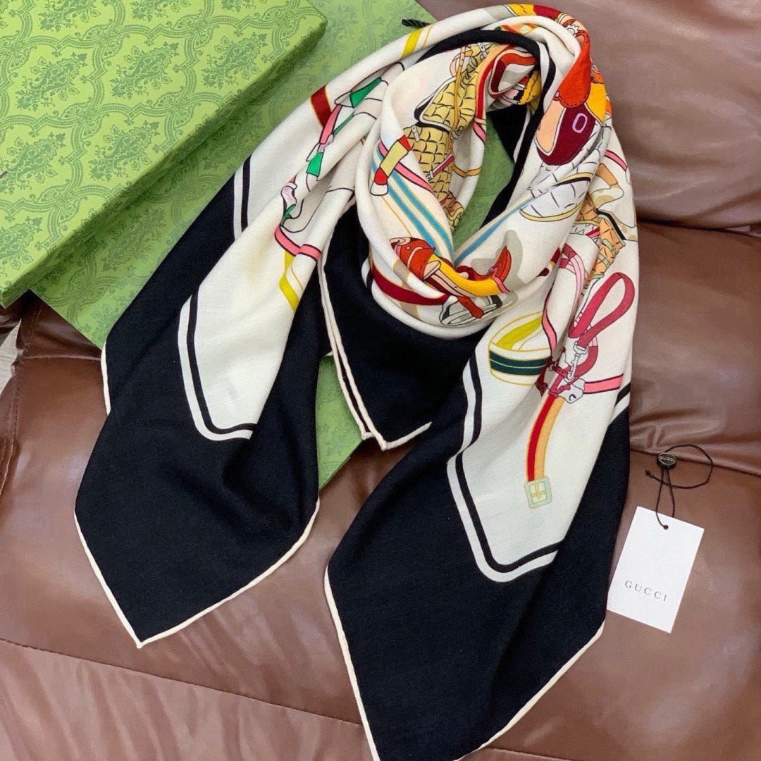GUCCI 26S SCARF 135 IN CASHMERE AND SILK 315141