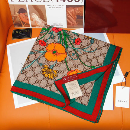 GUCCI 26S SCARF 140 IN CASHMERE AND SILK 504586