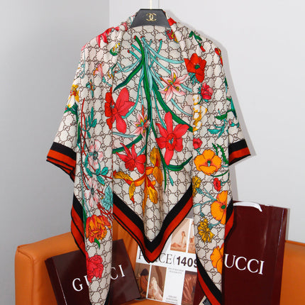 GUCCI 26S SCARF 140 IN CASHMERE AND SILK 504590
