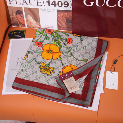GUCCI 26S SCARF 140 IN CASHMERE AND SILK 504591