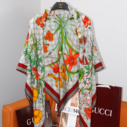 GUCCI 26S SCARF 140 IN CASHMERE AND SILK 504591