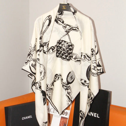 CHANEL 26S SCARF 140 IN SILK AND CASHMERE 509500