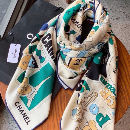 CHANEL 26S SCARF 135 IN SILK AND CASHMERE 511210