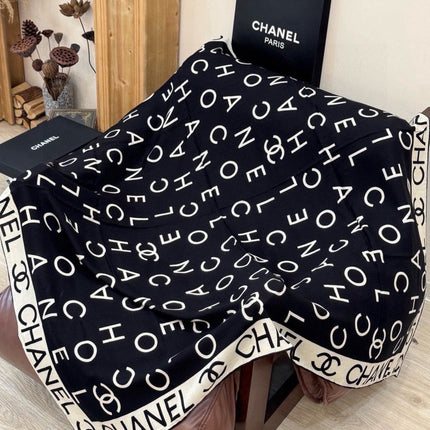CHANEL 26S SCARF 135 IN SILK AND CASHMERE 510993