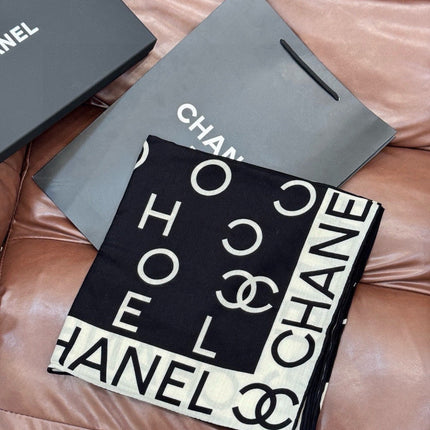 CHANEL 26S SCARF 135 IN SILK AND CASHMERE 510993
