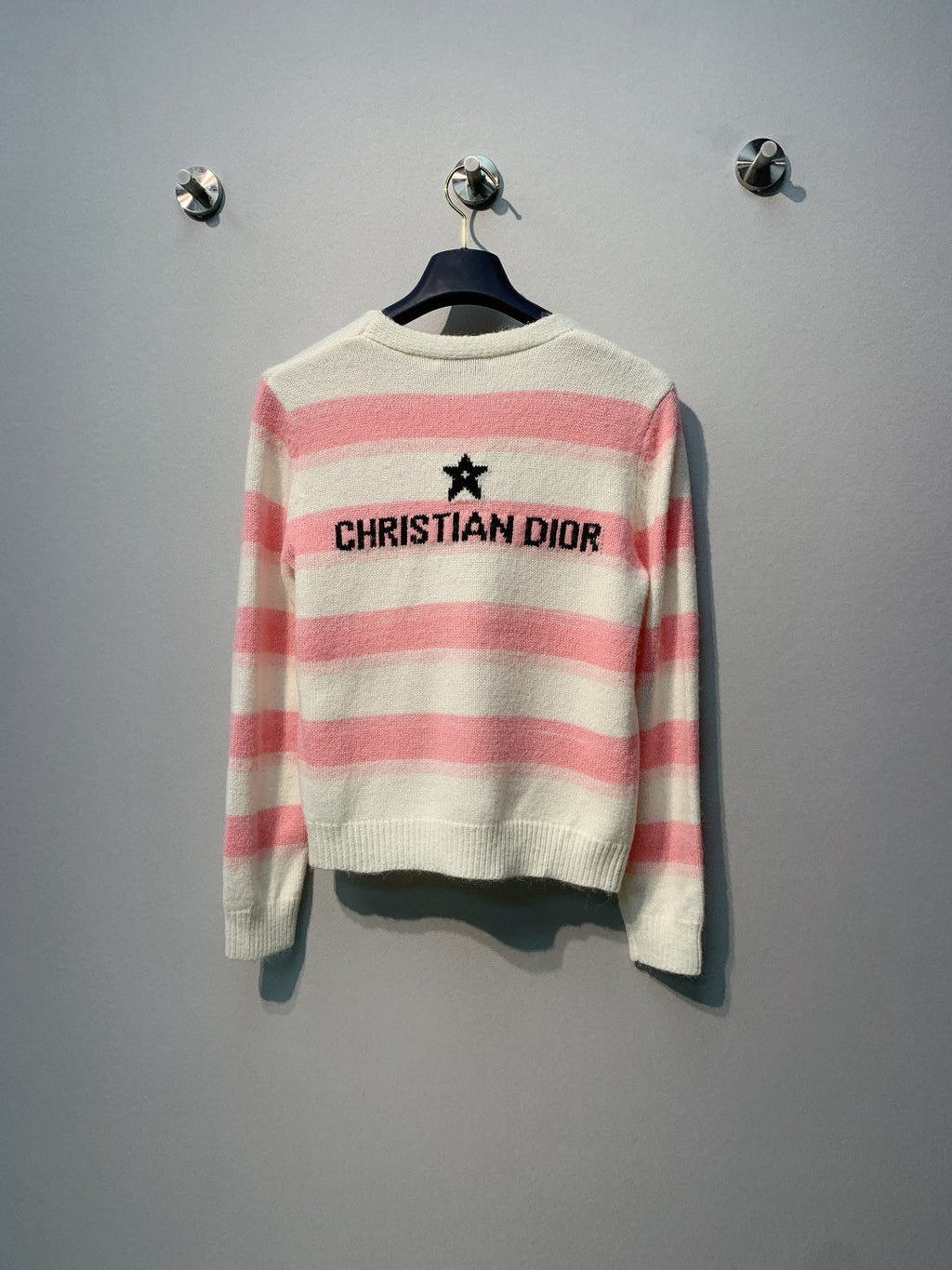 DIOR 26S STRIPED V-NECK CARDIGAN 999