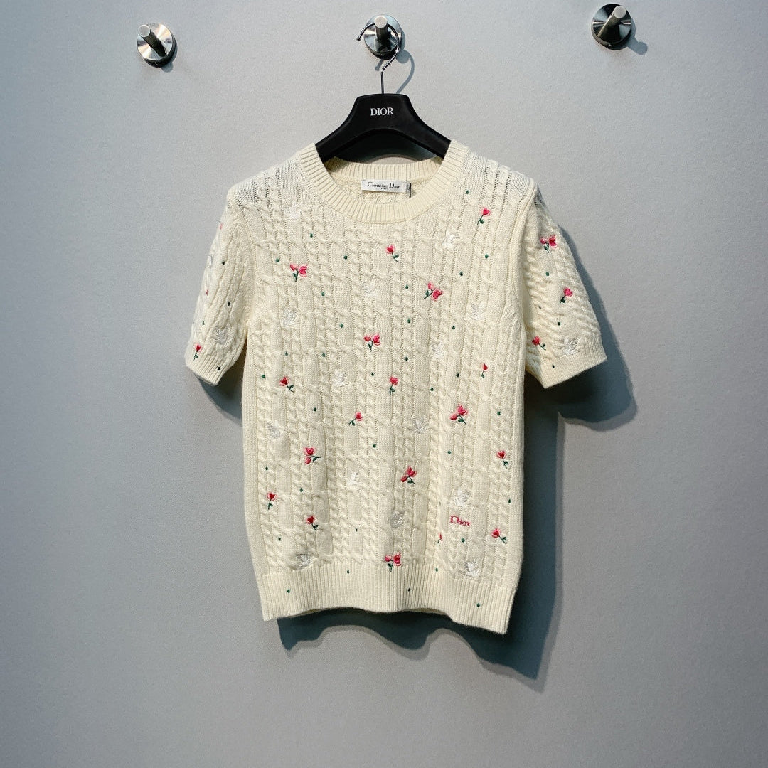 DIOR 26S SHORT-SLEEVE KNIT TOP 909