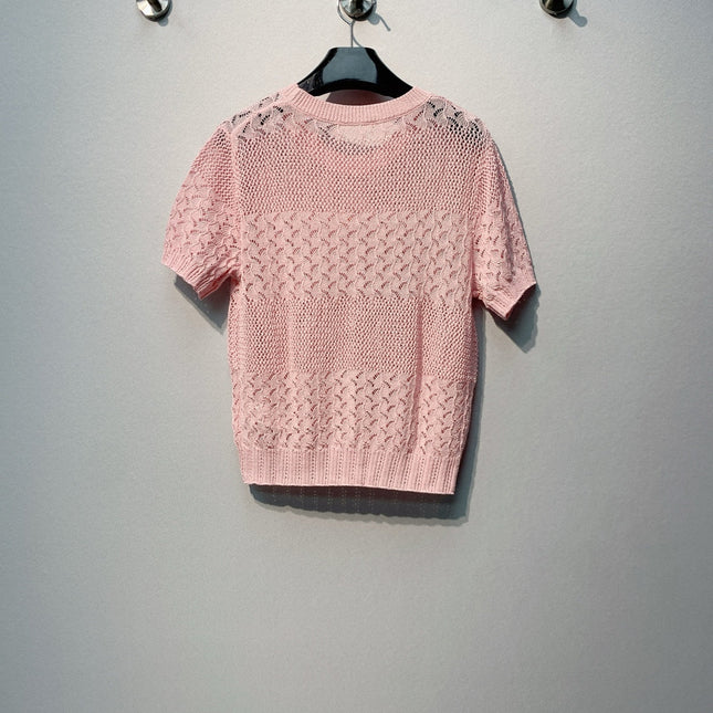 CELINE 26S LOGO SHORT SLEEVE KNITTED TOP 179