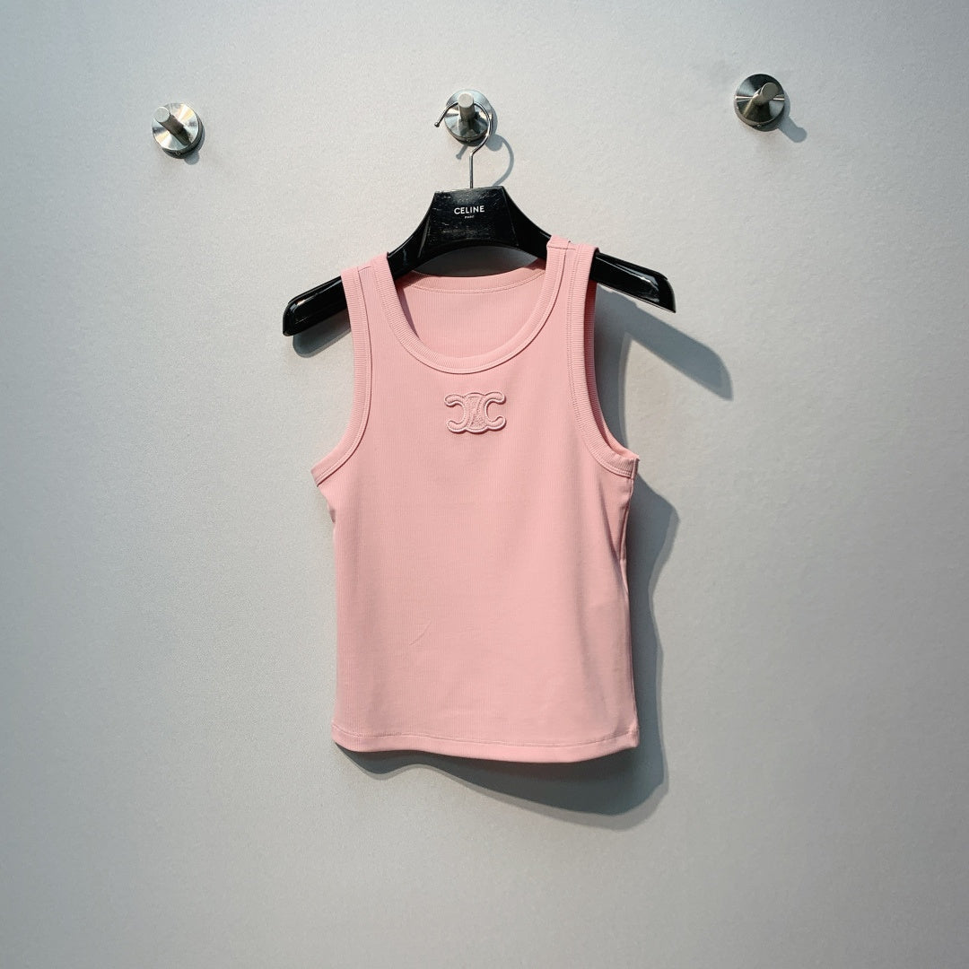 CELINE 26S LOGO SLEEVELESS T-SHIRT 166