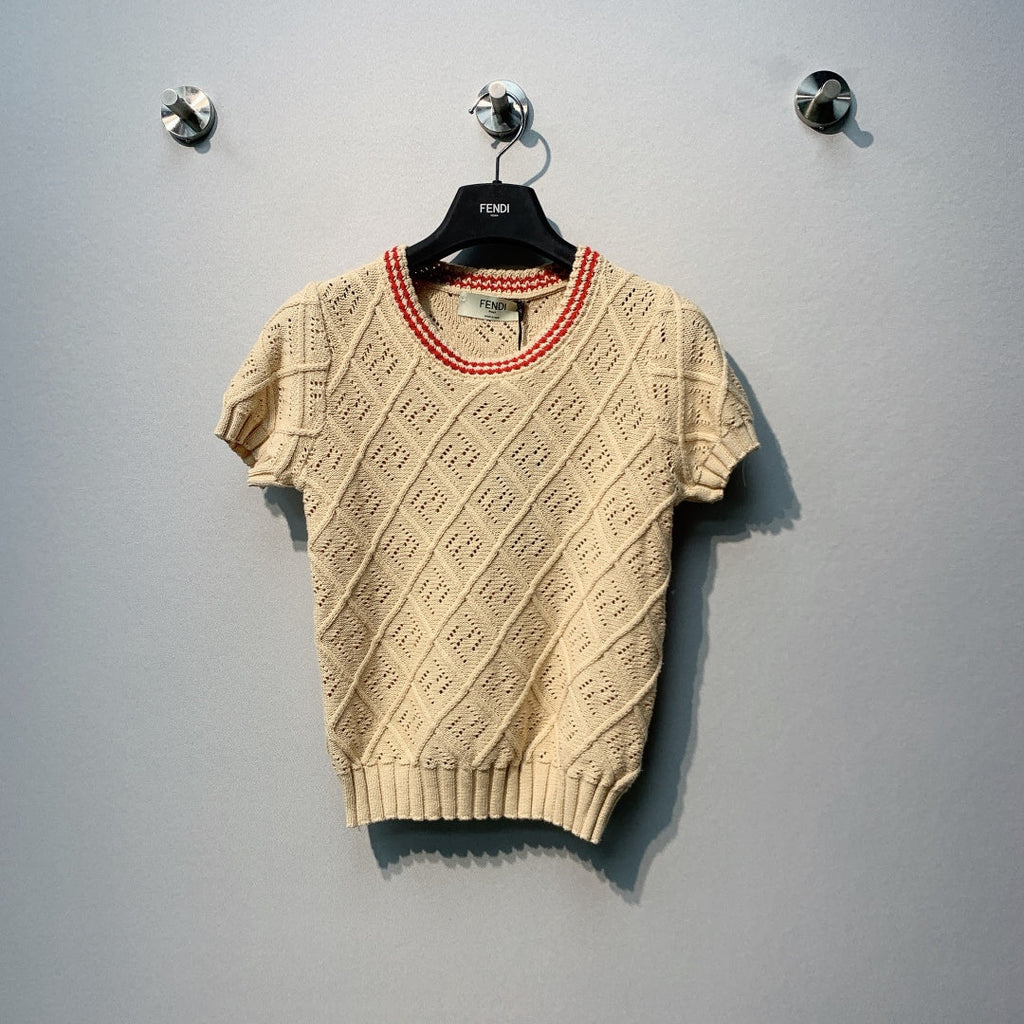 FENDI 26S SHORT SLEEVE KNIT TOP 045