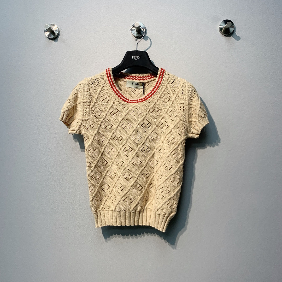 FENDI 26S SHORT SLEEVE KNIT TOP 045