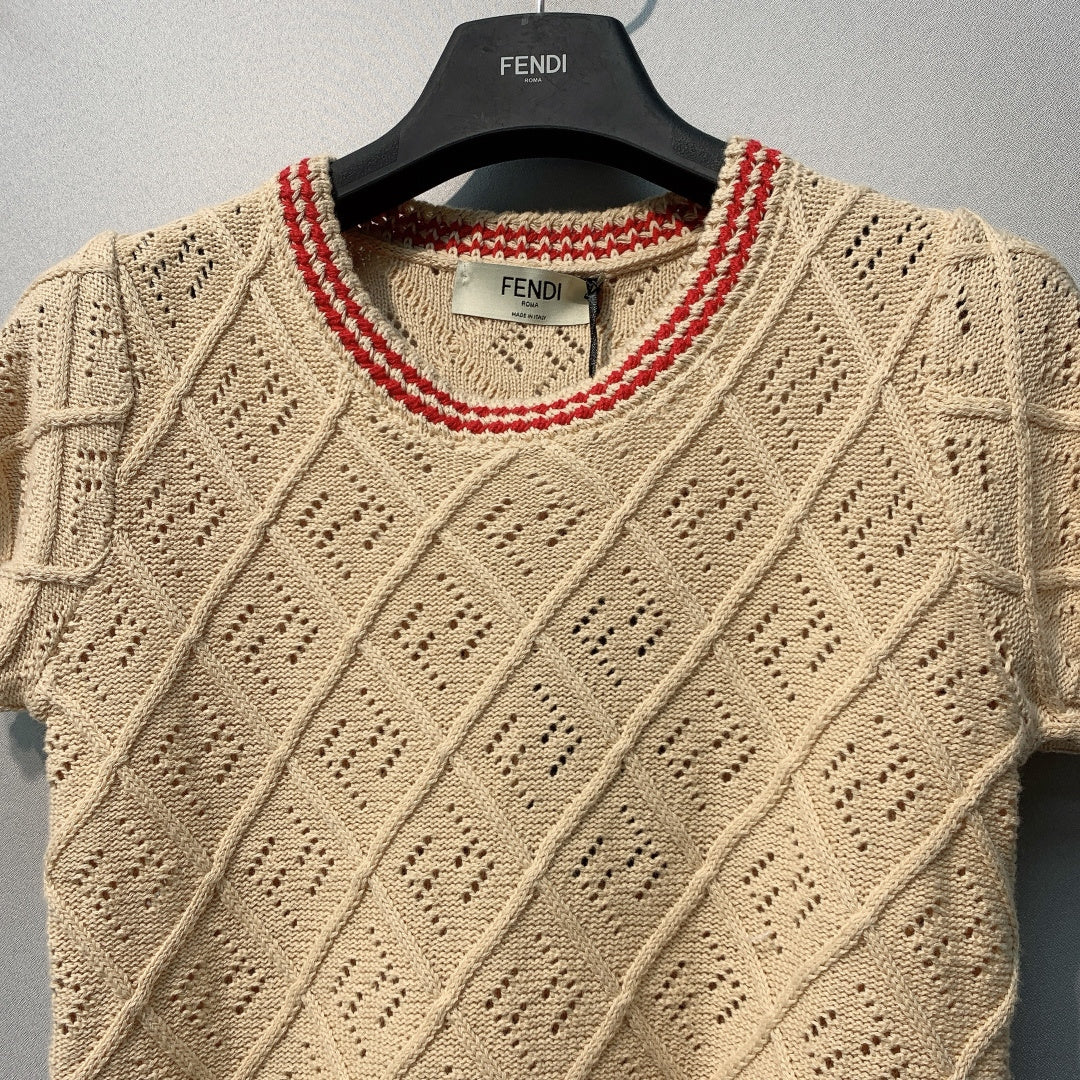 FENDI 26S SHORT SLEEVE KNIT TOP 045