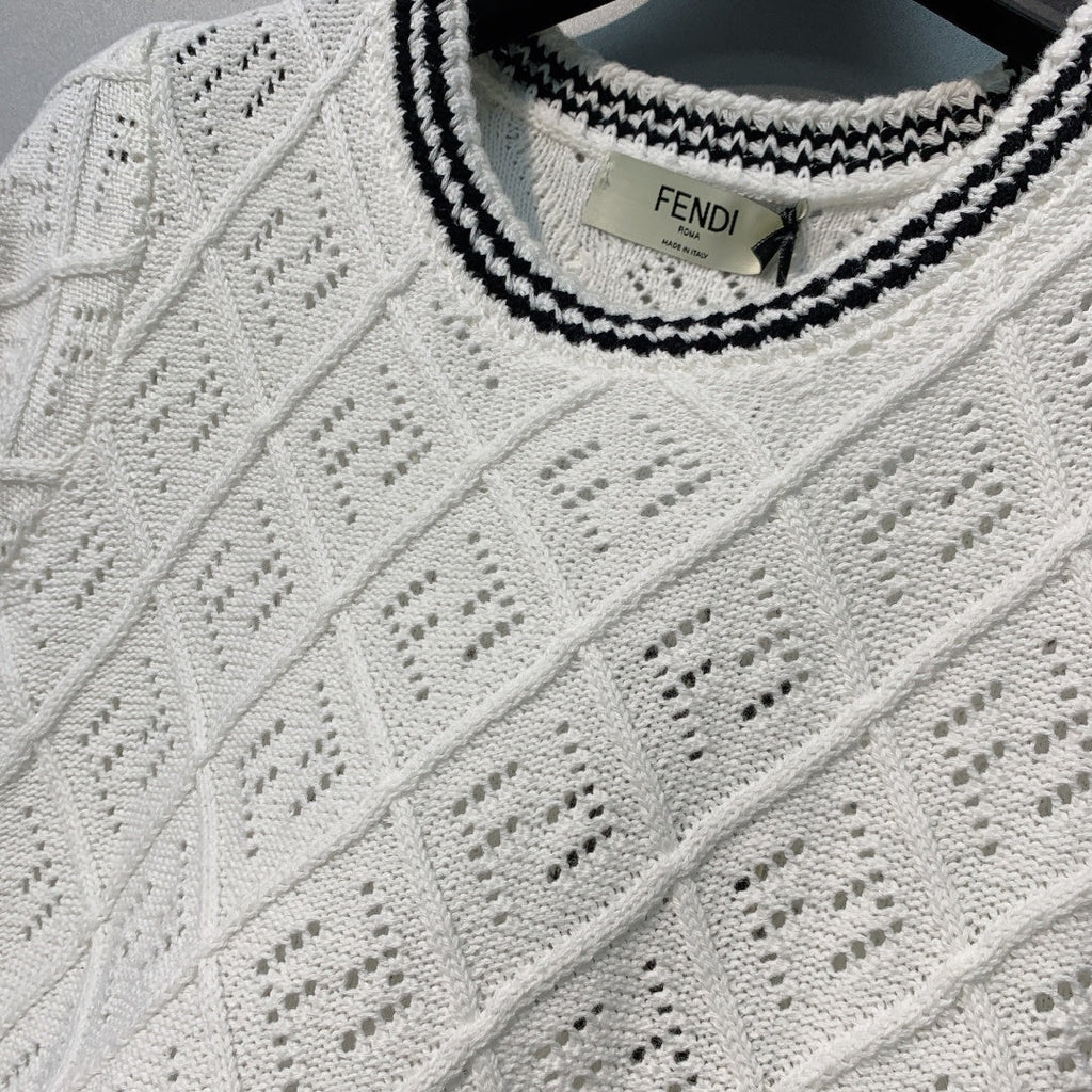 FENDI 26S SHORT SLEEVE KNIT TOP 043