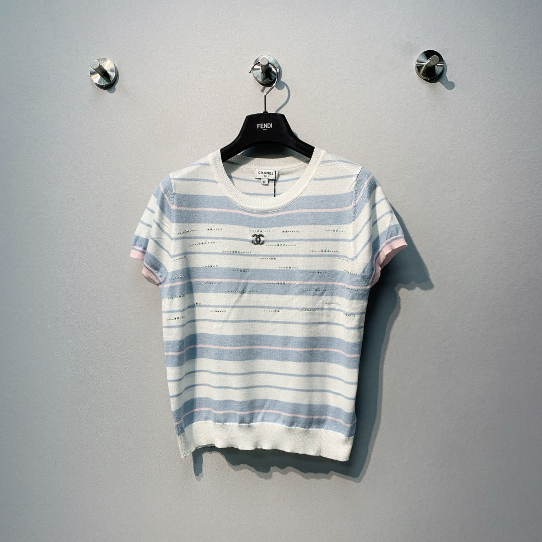 CHANEL 26S SHORT-SLEEVE KNIT TOP STYLE 1081