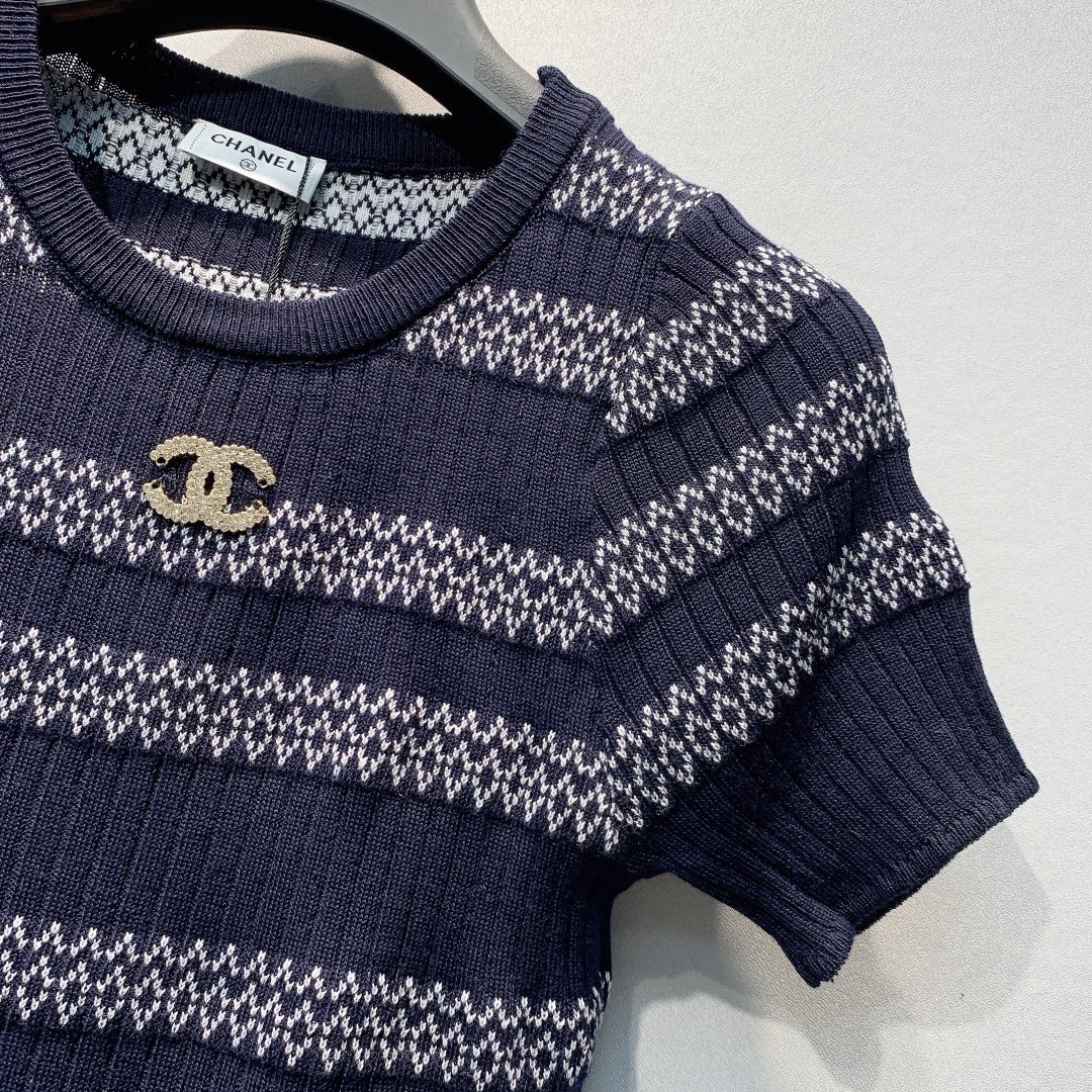 CHANEL 26S KNIT SHORT SLEEVE T-SHIRT STYLE 1283