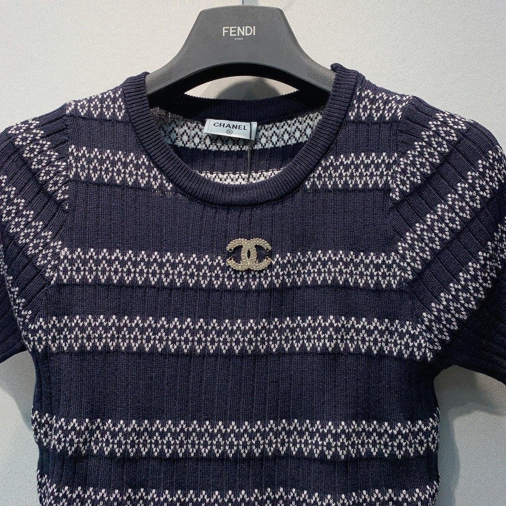 CHANEL 26S KNIT SHORT SLEEVE T-SHIRT STYLE 1283