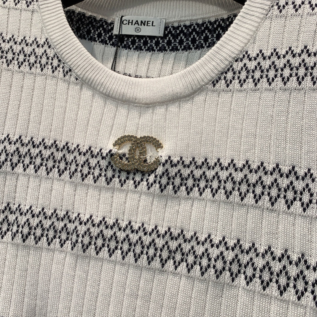 CHANEL 26S KNIT SHORT SLEEVE T-SHIRT STYLE 1282