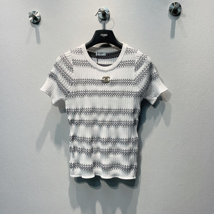 CHANEL 26S KNIT SHORT SLEEVE T-SHIRT STYLE 1282