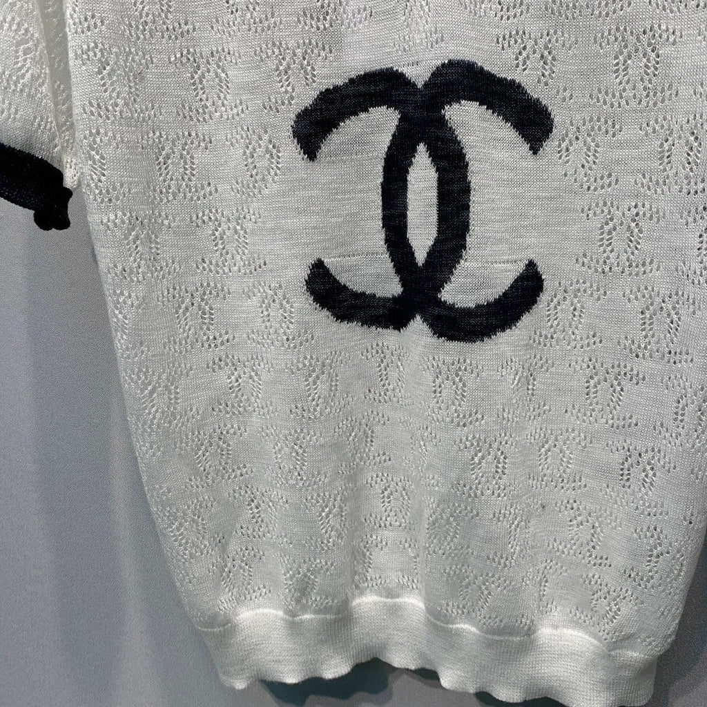 CHANEL 26S SHORT SLEEVE KNIT POLO STYLE 1247