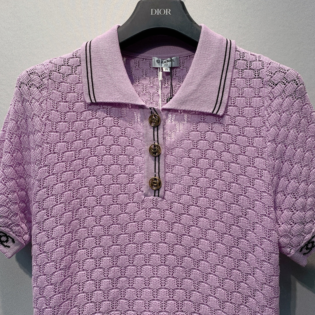 CHANEL 26S SHORT SLEEVE POLO TOP STYLE 1276