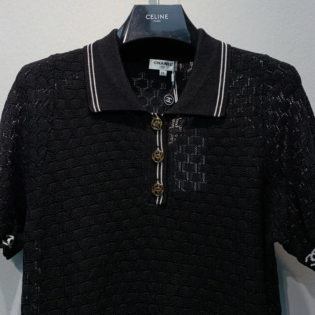 CHANEL 26S SHORT SLEEVE POLO TOP STYLE 1273