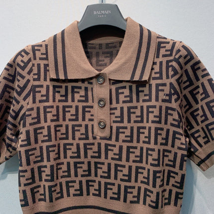FENDI 26S SHORT-SLEEVE KNIT DRESS 363