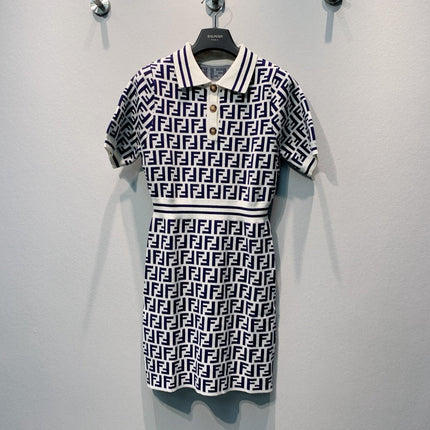 FENDI 26S SHORT-SLEEVE KNIT DRESS 362