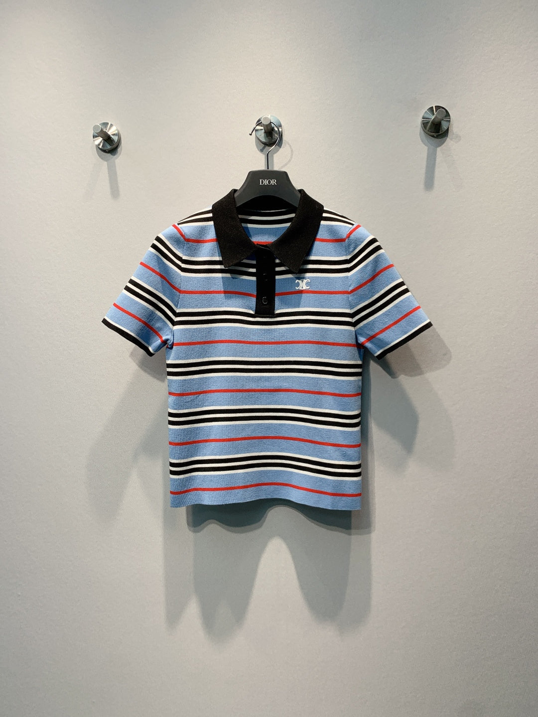 CELINE 26S STRIPED SHORT-SLEEVE POLO SHIRT 443