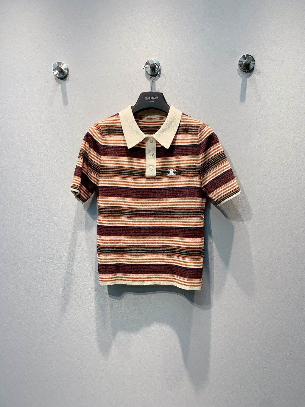 CELINE 26S STRIPED SHORT-SLEEVE POLO SHIRT 441