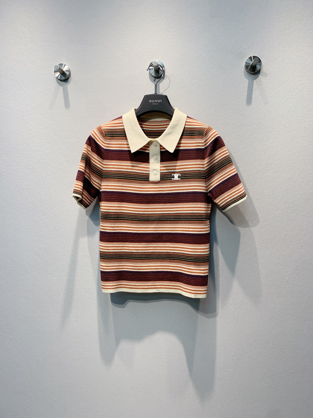 CELINE 26S STRIPED SHORT-SLEEVE POLO SHIRT 441