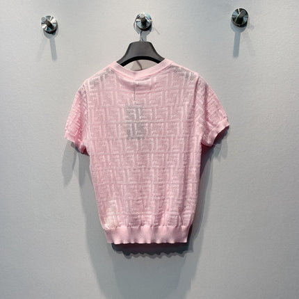 FENDI 26S SHORT-SLEEVE KNIT TOP 336
