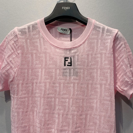 FENDI 26S SHORT-SLEEVE KNIT TOP 336