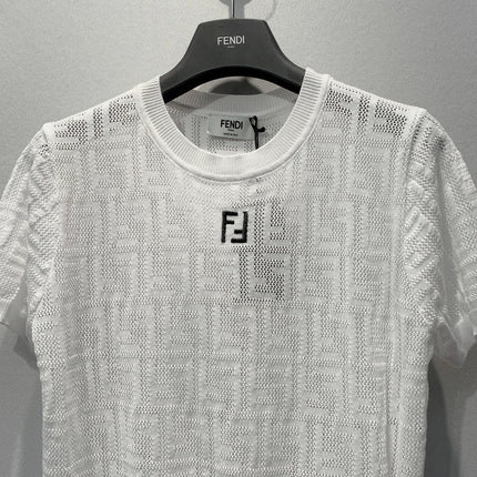 FENDI 26S SHORT-SLEEVE KNIT TOP 335
