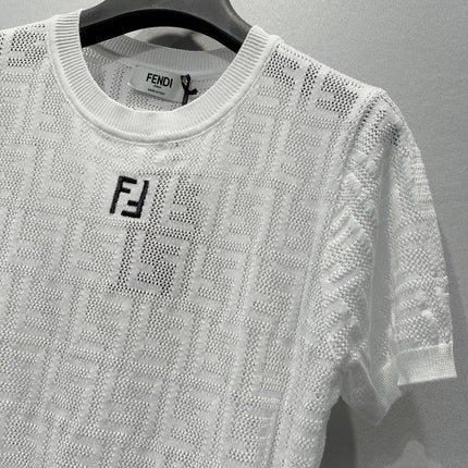 FENDI 26S SHORT-SLEEVE KNIT TOP 335