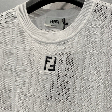 FENDI 26S SHORT-SLEEVE KNIT TOP 335