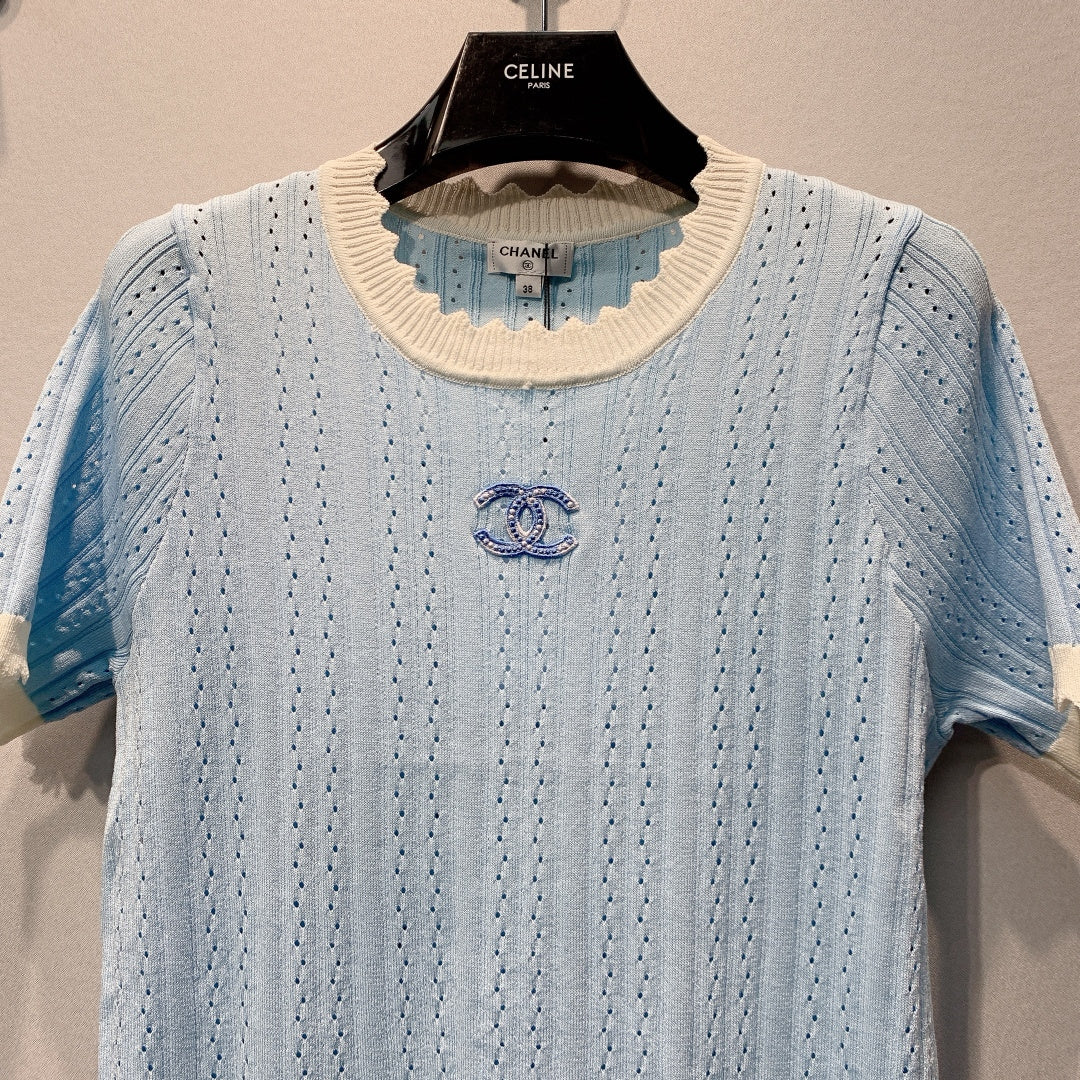 CHANEL 26S SHORT-SLEEVE KNIT TOP 1456