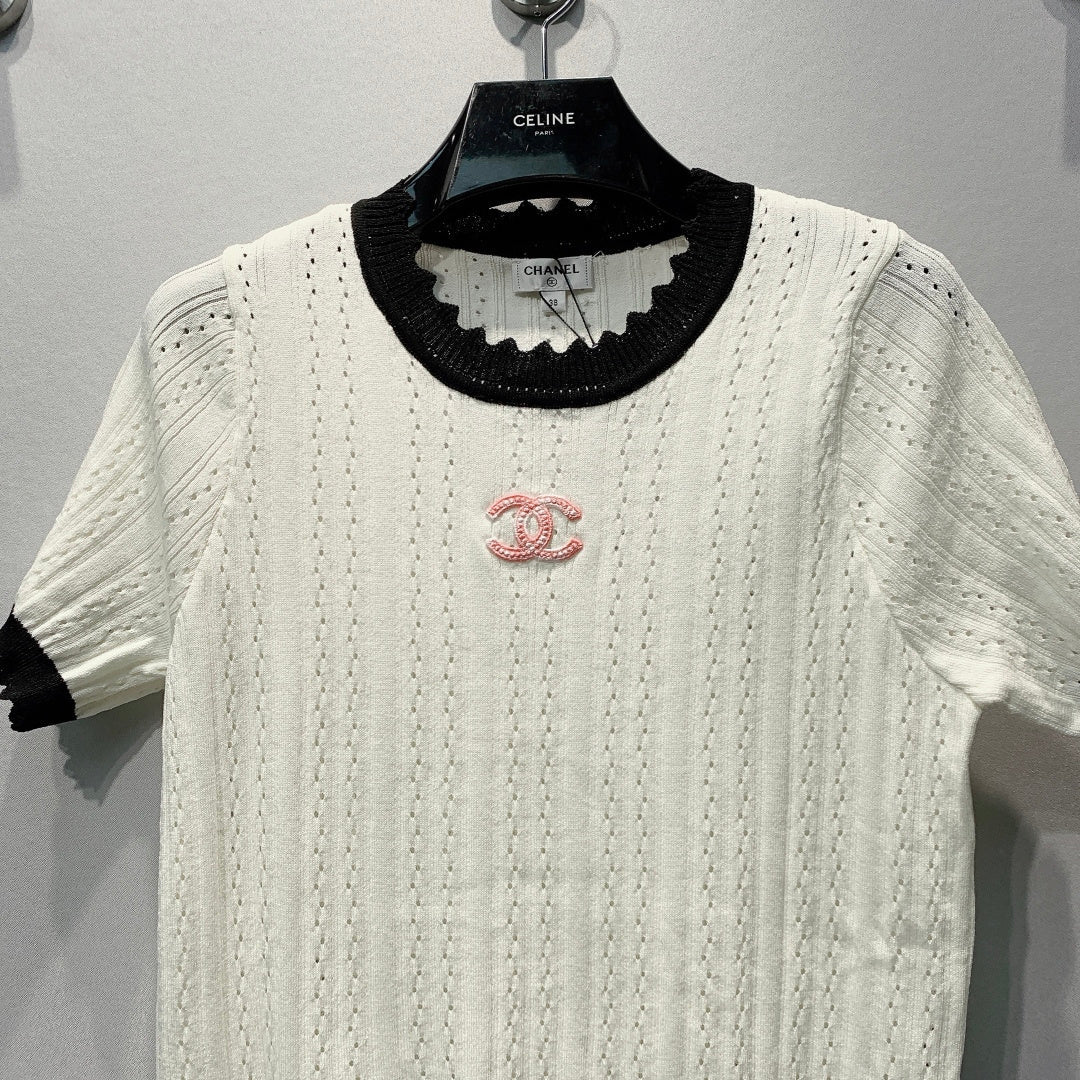CHANEL 26S SHORT-SLEEVE KNIT TOP 1458