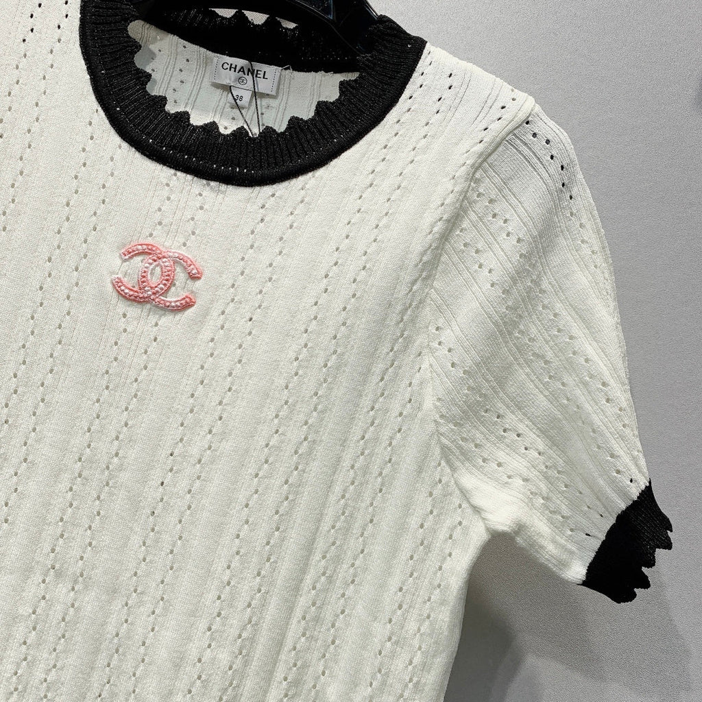CHANEL 26S SHORT-SLEEVE KNIT TOP 1458