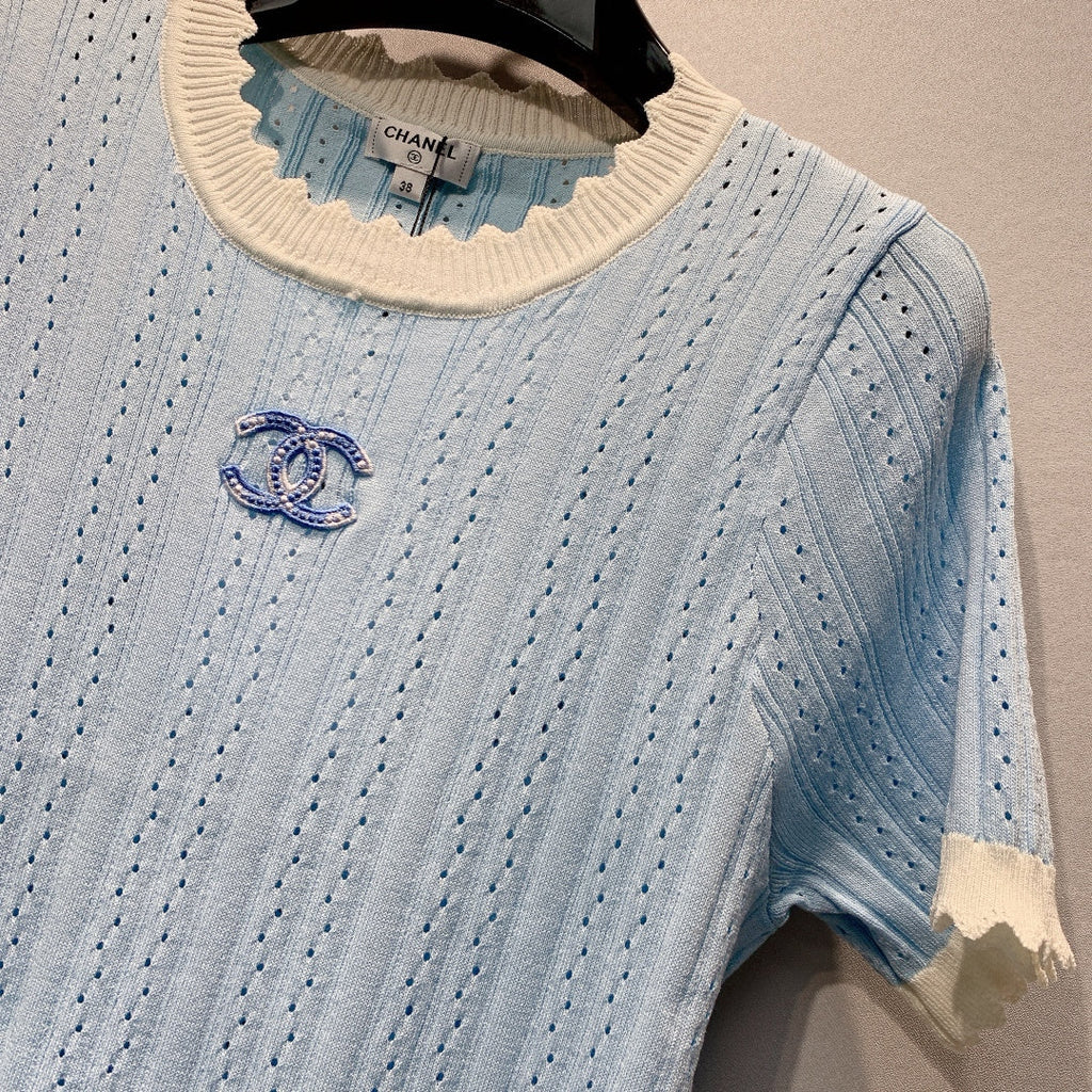 CHANEL 26S SHORT-SLEEVE KNIT TOP 1456