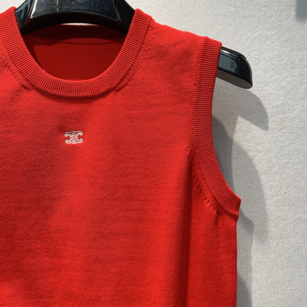 CELINE 26S SLEEVELESS KNIT TOP 386