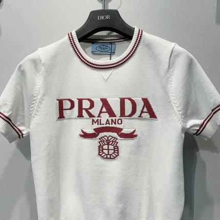 PRADA 26S SHORT-SLEEVE CREW-NECK KNIT TOP 1173
